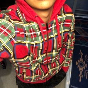 Plaid Red Hoodie